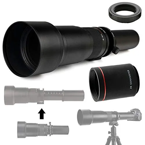 Commander Optics 650-1300mm (2x- 1300-2600mm) f/8-16 HD 望遠ズームレンズ Pentax K-1 K-S2 K-S1 K-500 K-70 K-50 K-30 K5 IIs K-7 K-5 K-3 II