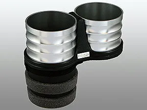 【M's】W204 ベンツ AMG Cクラス(2007y-2013y)ALCABO 高級 ドリンクホルダー（シルバー） 純正ポケットのリア側用／Mercedes-Benz メルセデスベンツ S204 C204 C180 C200 C250 C300 C350 C63 セダン ワゴン クーペ ア