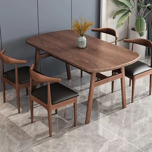 Kisigim ダイニング テーブル セット ダイニングテーブルセット4人用チェアセット ダイニングテーブルセット4人用ダイニングテーブルセットだいにんぐテーブル セット4人 モダン シンプル ヴィンテージ食卓 4人掛け (80*140*75cm テーブル