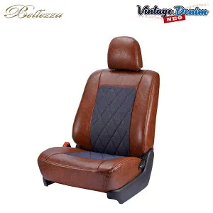 Bellezza ベレッツァ シートカバー ヴィンテージデニムNEO ダイア ミラココア L675S H24/4～H26/8 プラスG他 2WD用(運転席シートリフター有り 2列目背もたれ5:5分割)