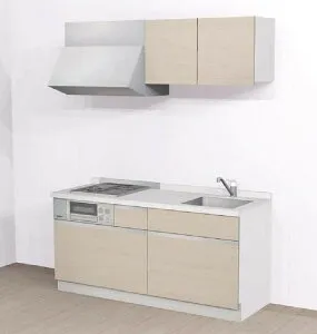 ハウステック ミニキッチン 間口：165センチ 収納：スライド 天板：人工大理石 キャビネットのみ W1650 幅165センチ 送料無料 キッチン 豊富な扉カラー28色 おしゃれ システム