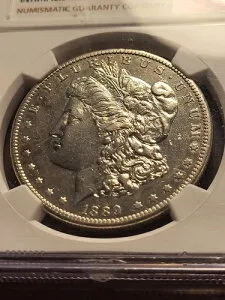 1889年 CC モーガンシルバードル NGC AU ディテール キー日付 カーソンシティ INV10 G130L-