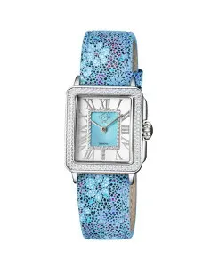 ジェビル レディース アクセサリー 腕時計 フラワー柄 レザー フラワー Gevril GV2 Women's Padova Floral Blue Leather Swiss Quartz Strap Watch 30 mm Silver-Tone シルバー