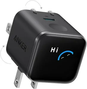 【ポイント2倍】 【クーポン付】Anker Nano Charger (45W, Display, スイングプラグ)ブラック USB PD USB-C 急速充電器【PSE技術基準適合/約180度折りたたみ式プラグ】iPhone MacBook Air その他各種機器対応 iPho