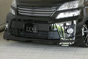 M'z SPEED フロントハーフスポイラー ブラック (202) FRP ヴェルファイア ANH20W ANH25W GGH20W GGH25W H23.11～H26.12 Z MC後 グレースライン 3041