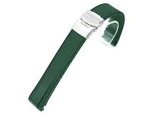 20mm StrapXPro SBX1A 時計ベルト バルカナイズド ラバー グリーン カーブドエンド for セイコー メカニカルダイバーズ 1968 ヘリテージ MM200 SBDC125, SBDC127 / GMT SBEJ009, SBEJ011他