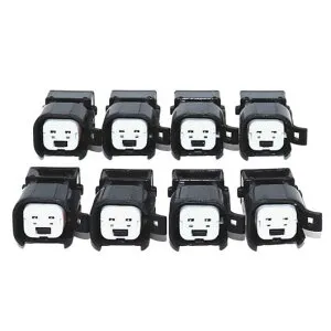 8ピース フューエル インジェクター コネクタ アダプタ LS1 EV1 EV6 EV14 USCAR LS2 LS3 LSX LT1 ブラック AL-JJ-5709 AL parts