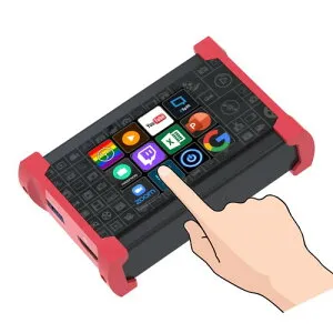 TreasLin ビデオキャプチャーボード、Stream Dock タッチスクリーンスタジオコントローラ付き、OBS、Twitch、YouTubeなどのアプリやソフトウェアでアクションをトリガー、4K HDMIパススルー、1080P