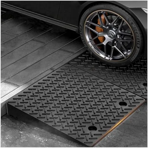 Catonlifer 段差プレート 転倒防止 段差スロープ 耐圧 カースロープ 駐車場 段差用スロープ ポータブル ベビーカー スロープ 防水 滑り止め 屋外 段差 スロープ プレート 幅50cm 高さ8 9 10 11 12 13 14 15 16 17