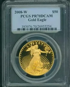 2008-W $50 ゴールド イーグル 1 オンスPCGS PF70 PF-70 プルーフ PR70 PR-70 PR70-DCAM 希少!!