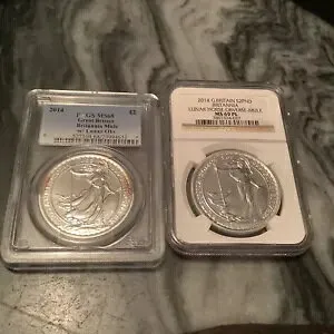 2014 月の馬表側ミュール PCGS MS68 & NGC MS69 2 個