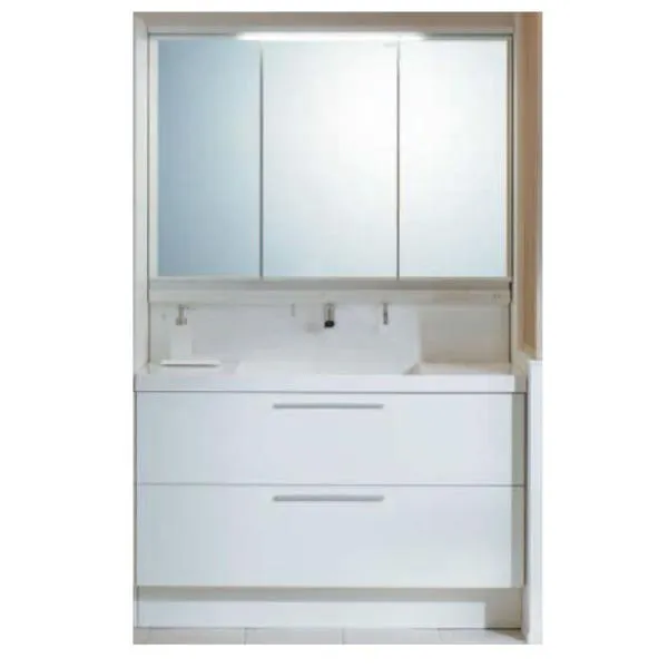 洗面化粧台 LIXIL クレヴィ『本体・ミラーセット』 奥行500 間口1,200mm フルスライドタイプ LED照明 全収納1,900用 タッチレス水栓 RBFH-1205JY-A MRB-1203TXJU