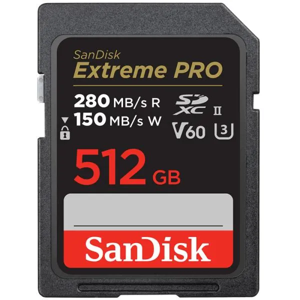 SDカード 512GB SanDisk Extreme PRO SDXCカード UHS-II U3 V60 6K 4K R:280MB/s W:150MB/s SDSDXEP-512G-GN4IN 海外パッケージ 翌日配達宅配便配送