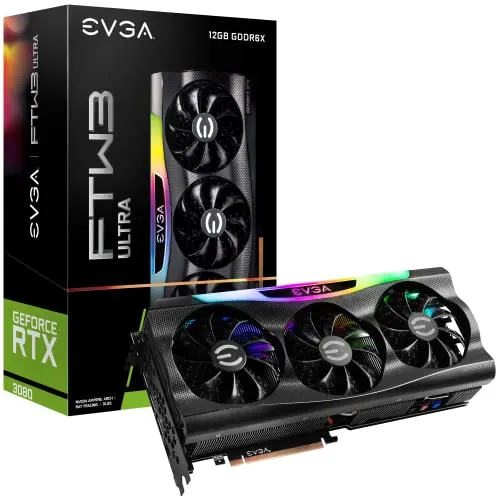 EVGA GeForce RTX 3080 12GB FTW3 Ultra ゲーミング 12G-P5-4877-KL 12GB GDDR6X iCX3テクノロジー ARGB LED メタルバックプレート LHR
