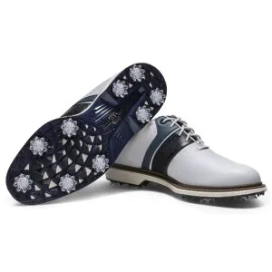 フットジョイ 2026 Premiere Series - Packard ゴルフシューズ #54563 White / Midnight Navy Lizard Texture / Steel Blue US仕様 [FootJoy 防水 プレミアムシリーズ パッカード スパイク ゴルフ]