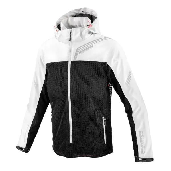 コミネ(KOMINE) JK-179 エニグマライト ハーフメッシュパーカ Light Grey Black Lサイズ