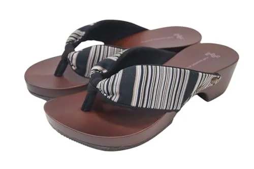 [宇迦ひめか] 下駄 みずとり 日本製 レディース 女性 KT hitete4.5 下駄 手作り mizutori (KTW-13宵の水黒, L)