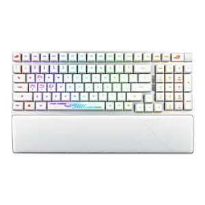 ASUS(エイスース) ゲーミングキーボード＋リストレスト ROG Strix Scope II 96 RX Wireless(英語配列) ムーンライトホワイト STRIX/SCOPE2/96/RX/WL/WH/RD ［有線・ワイヤレス /Bluetooth・USB］ STRIXSCOPE296RXWLWHR [振