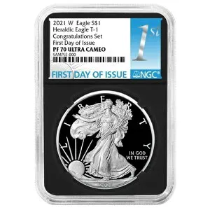 2021-W プルーフ $1 タイプ 1 アメリカン シルバー イーグル コングラテーション セット NGC PF70UC F...