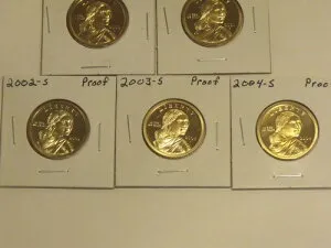 2000-S、2001-S、2002-S、2003-S、2004-S プルーフ サカガウィア ドル (5 枚)