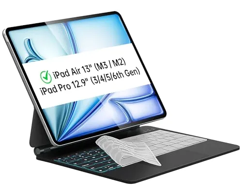 Otuoor (オチュオア) Magic Keyboardケース iPad Pro 12.9インチ (第6世代、第5世代、第4世代、第3世代) iPad Air 13インチケース キーボード (M2 2024) 7色バックライト マルチタッチ トラックパッ