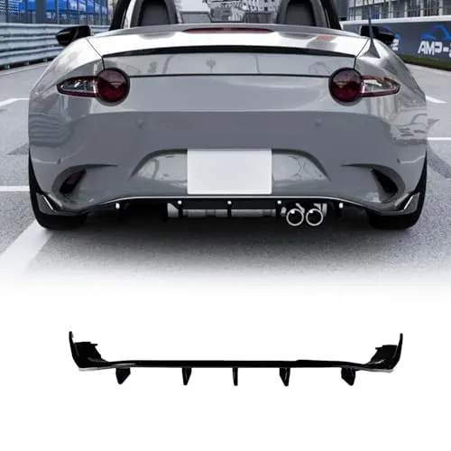 BlissBalance マツダ ロードスター ND系 リアディフューザー リアパンバースポイラー エアロ パーツ カスタム アクセサリー 外装 ABS 1P 取付簡単 Mazda Miata Roadster MX-5 ND（ピアノブラック）