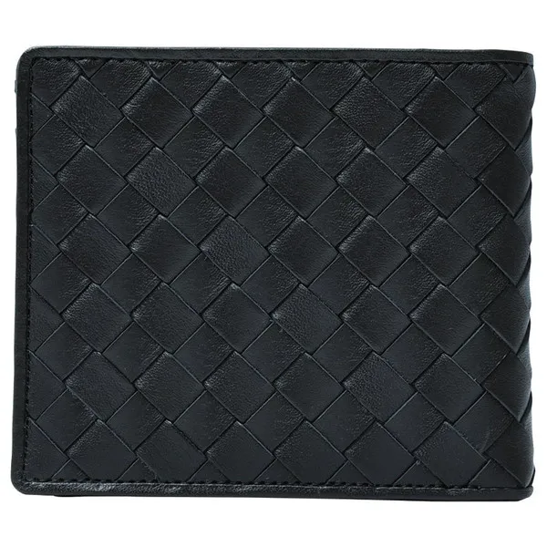 良品工房 良品工房 日本製編込み二つ折財布 ブラック J17-232B