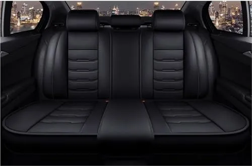 カーシートカバー に適合するプジョー 206 307SW 308 407 408 508sw 208 2008 3008 4008 5008 用ユニバーサルカーシートカバーアクセサリーインテリア(Black Only Back Row)