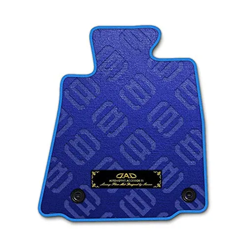 DAD ギャルソン D.A.D エグゼクティブ フロアマット SUZUKI (スズキ) Jimny ジムニー 型式: JA11C/11V 1台分 GARSON モノグラムデザインブルー/オーバーロック(ふちどり)カラー : ブルー/刺繍 : ゴールド/ヒー