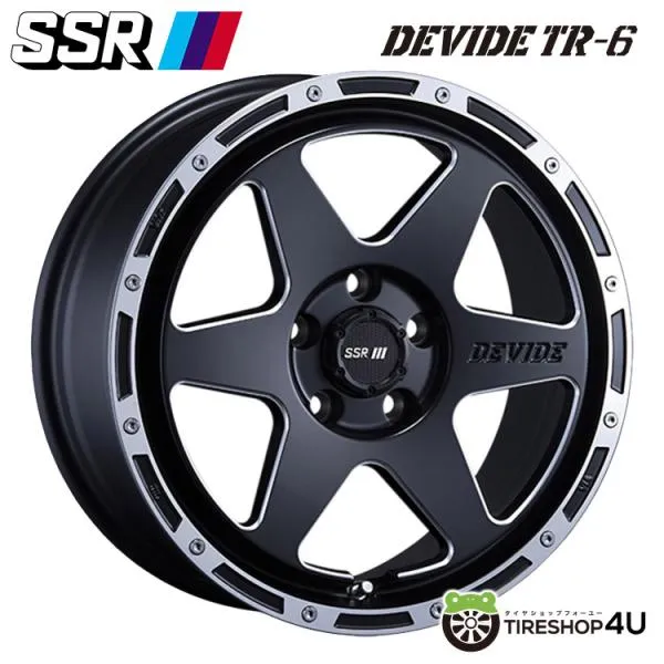 4本購入で送料無料 SSR DEVIDE TR-6 17x7.0J 5/114.3 +32 FBP フラットブラックポリッシュ 新品ホイール1本価格 【代引き不可】