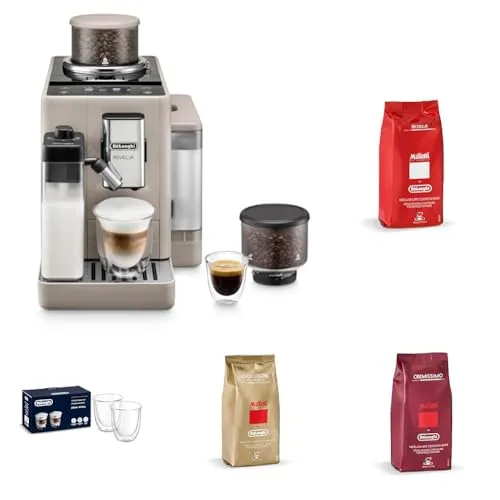 デロンギ 全自動コーヒーマシン リヴェリア エスプレッソマシン サンドベージュ EXAM44055BG エントリーセット