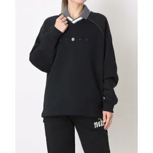 ナイキ NIKE レディース スウェットトレーナー ナイキ ウィメンズ NSW PHNX フリース OS GX L/S ポロ T IF0257010 （BLACK/IRON GREY）