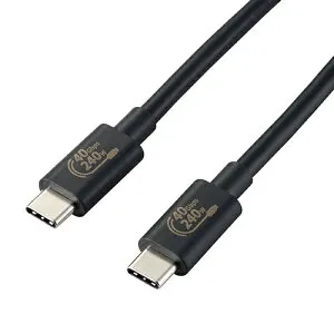 エレコム ELECOM USB4-CCPE10NBK ブラック USB Type-C ケーブル PD EPR対応 240W 1m USB4CCPE10NBK