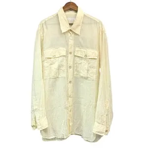 DRIES VAN NOTEN ドリスヴァンノッテン 25SS CROWSEY 1160 M.W. SHIRT コットンシアーシャツ M イエロー 15052