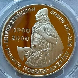 アイスランド 2000年 1000クローナ ラージプルーフ銀貨 PCGS PR69 DCAM