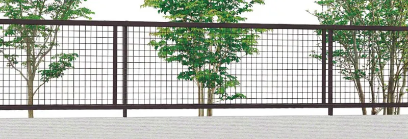 フェンス(工事費込み) アルメッシュフェンス3型[幅:1979.5mm 高さ:1000mm カラータイプ:オータムブラウン] LIXIL リクシル | 外構 ガーデニング 置くだけ diy おしゃれ 160 1800 h1500 2m 高さ180 単品可 板 支柱 モダン シート つる フラワースタンド 外壁 植物