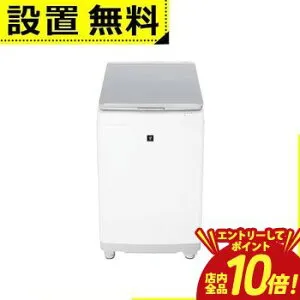 【P10倍（要エントリー）＋クーポン／お買い物マラソン】全国設置無料 シャープ 洗濯機 ES-PW11K | SHARP ES-PW11K-S 縦型洗濯乾燥機 洗濯11.0kg 乾燥6.0kg