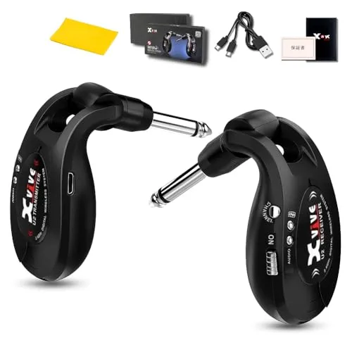 【国内正規品】Xvive XV-U2 ギターワイヤレスシステム xvive u2 ブラック コンパクト 充電式 最大30m伝送 エレキギター・ベース対応 ワイヤレス ライブ用 練習用 セット品