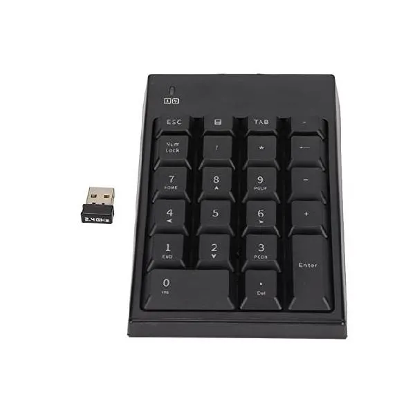 Zopsc-1 Number Pads 2.4GHz 22 Keys Delay Portable Black USB Numeric Keypad Financial Accounting Number Keyboard for Laptop, PC, Desktop, Note_並行輸入