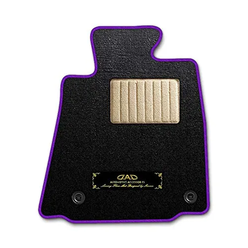 DAD ギャルソン D.A.D エグゼクティブ フロアマット LEXUS(レクサス) LS460 型式 : USF45/46 1台分 GARSON エレガントデザインブラック/オーバーロック(ふちどり)カラー:パープル/刺繍:ゴールド/ヒールパッドベージュ