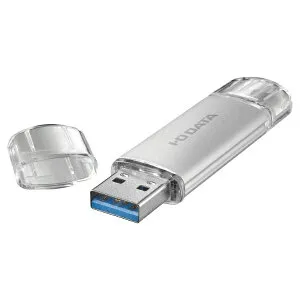 I-O DATA｜アイ・オー・データ USBメモリ (Chrome/Android/iPadOS/Mac/Windows11対応) シルバー U3C-STD128G/S [128GB /USB TypeA＋USB TypeC /USB3.2 /キャップ式]