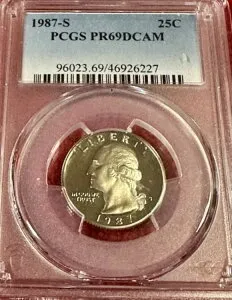 1987年 S 25C ワシントン クォーター PCGS PR69DCAM