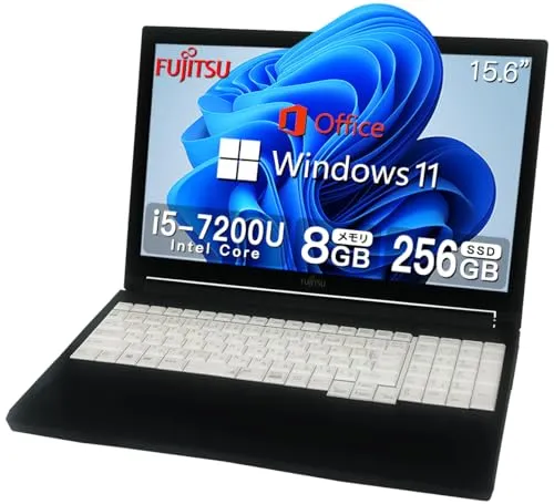 【整備済み品】 富士通 ハイスペックノートPC爆速 LIFEBOOK A577■第7世代Intel Core i5/10キー/メモリ8GB/SSD 256GB/15.6インチ液晶/無線LAN/HDMI/Office2019/DVD/Windows 11搭載