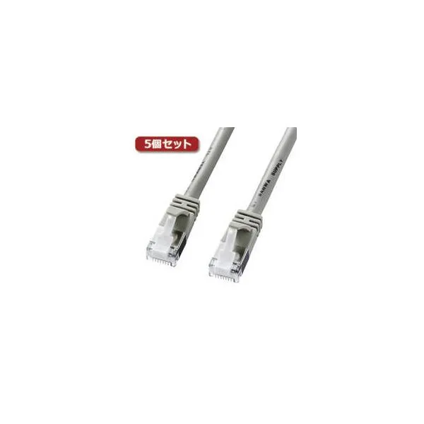 サンワサプライ 【5個セット】 サンワサプライ ツメ折れ防止カテゴリ5eSTPLANケーブル KB-STPTS-10X5