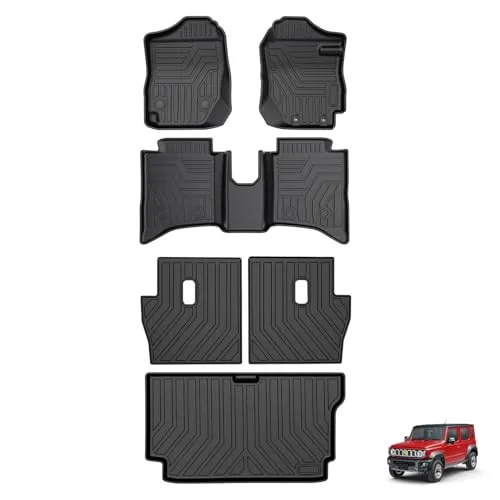 Virauto スズキ 新型 ジムニー ノマド JC74W MT車 3D フロアマット ラゲッジマット フルセット 2025年4月～ 5ドア 専用 カーマット 足元マット トランクマット TPE 滑り止め 防水 キズ&汚れ防止 耐摩擦 取付簡単 お手入れ