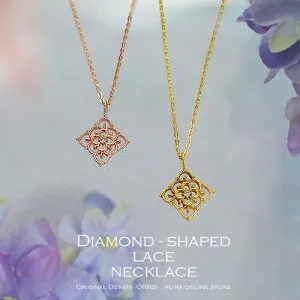 【楽天マラソン限定クーポン配布中】ネックレス レディース ダイヤモンド型レースネックレス ピンクゴールド イエローゴールド ANN0052 プレゼント ギフト ホワイトデー