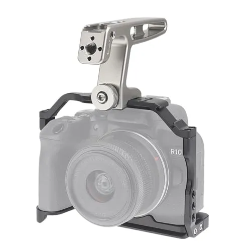 互換性がありますCanon EOS R10 カメラケージリグと、ビデオ写真用のハンドルと位置決め穴が付いています。(Slider handle)