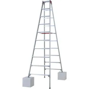 ■ハセガワ 脚部伸縮式アルミ専用脚立 ワンタッチバー RYZ型 10段(10892)〔品番:RYZ30D〕【6789650:0】[店頭受取不可]