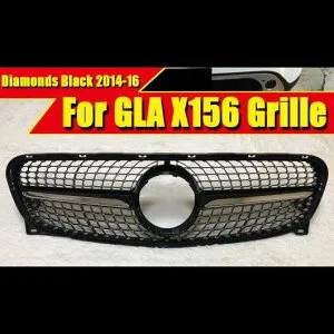 車用外装パーツ X156 GLA スポーツ グリッド グリル ダイヤモンド ABS 光沢ブラック 適用: メルセデスベンツ GLA200 GLA220 GLA250 GLA45 2014-16 タイプ001 AL-EE-0307 AL Exterior parts for cars