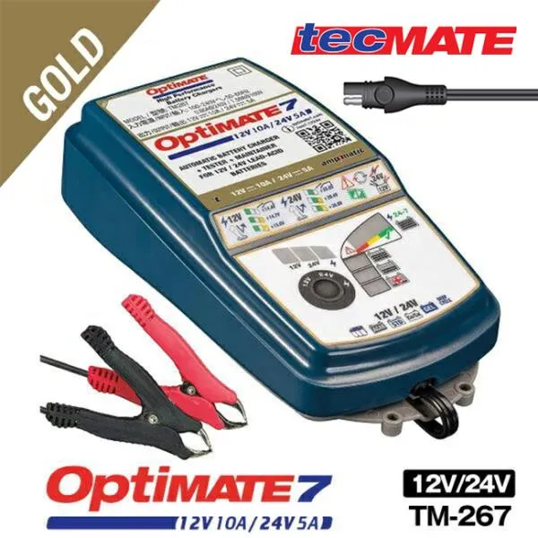 在庫有 OptiMate7 TM-267 オプティメイト7 12V/24V 鉛蓄電池用充電器 バッテリーチャージャー ディープサイクル対応 バイク 車 トラック ソーラー RV車
